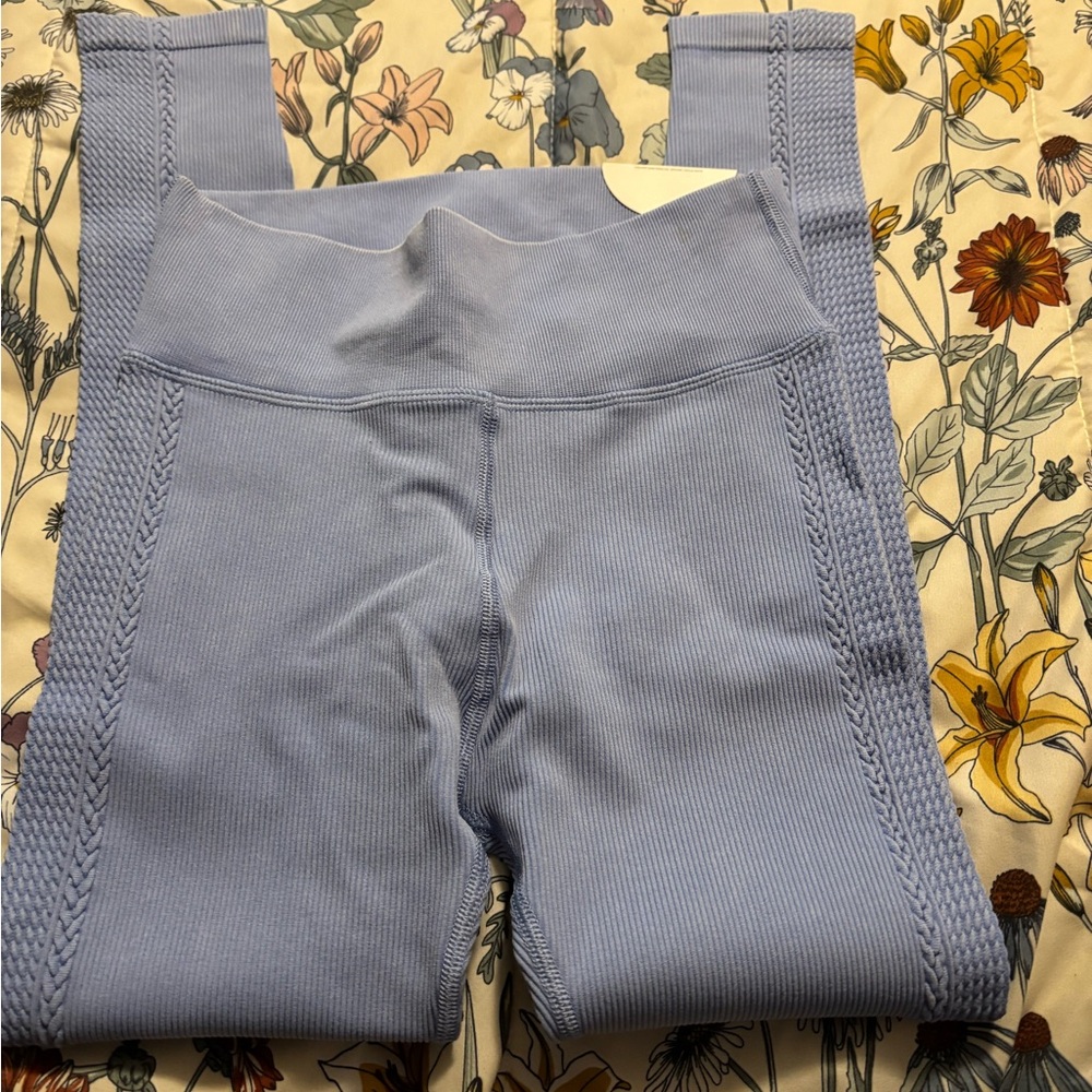 Aerie Light Blue Textured Leggings